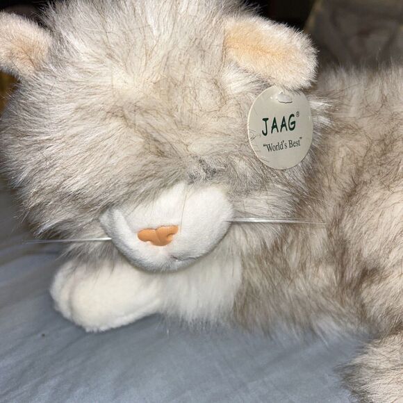 Jaag Persian Himalayan Beige Tan Plush Kitten Cat Lying Down Realistic Heavy - Picture 2 of 5